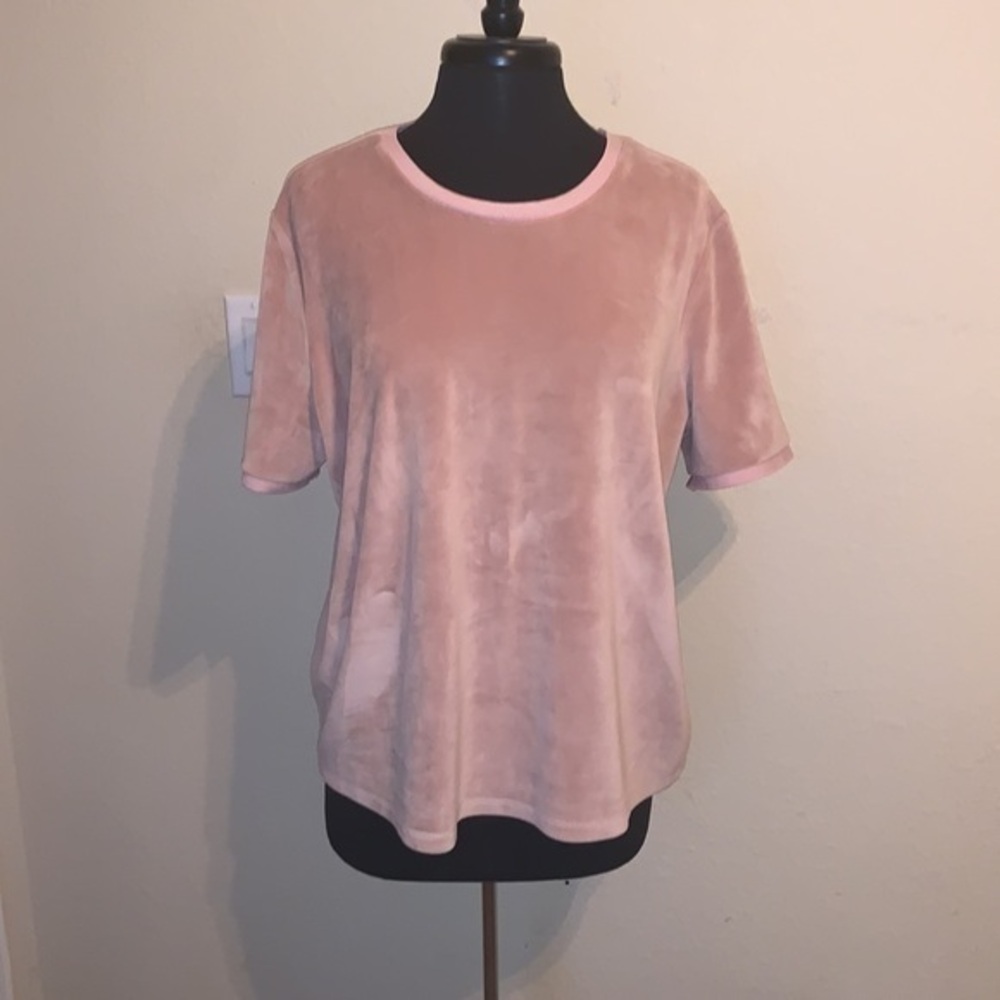 A New Day Velvet Velour Baby Pink T Shirt